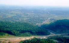 Cumberland Gap National Park:  view (south) from Pinnacle Overlook